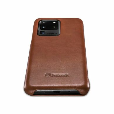 Кожаный чехол ICARER Slim Flip для Samsung Galaxy S20 Ultra (G988) - Brown