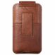 Кожаный чехол на пояс Deexe Pouch Case для смартфонов (размер: M) - Brown. Фото 2 из 10