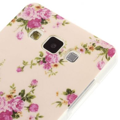Силиконовая накладка Deexe Pretty Flowers для Samsung Galaxy A3 (A300) - Pink