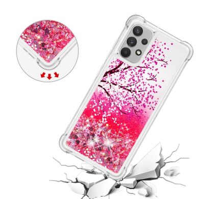 Силиконовый (TPU) чехол Deexe Fashion Glitter для Samsung Galaxy A32 (А325) - Cherry Blossom