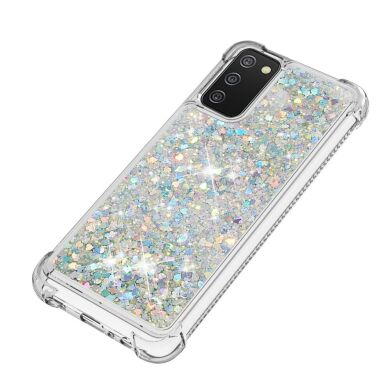 Силиконовый (TPU) чехол Deexe Liquid Glitter для Samsung Galaxy A02s (A025) - Light Green