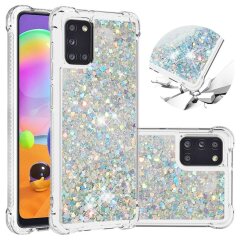 Силіконовий (TPU) чохол Deexe Liquid Glitter для Samsung Galaxy A31 (A315) - Silver