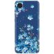 Силиконовый (TPU) чехол Deexe Pretty Glossy для Samsung Galaxy A03 Core (A032) - Blue Flowers. Фото 1 из 3