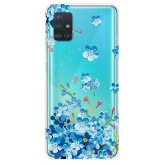 Силиконовый (TPU) чехол Deexe Pretty Glossy для Samsung Galaxy A31 (A315) - Blue Flowers