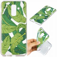 Силиконовый (TPU) чехол Deexe Pretty Glossy для Samsung Galaxy A6+ 2018 (A605) - Green Leaves
