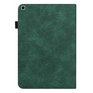 Защитный чехол Deexe Flower Print для Samsung Galaxy Tab S6 lite / S6 Lite (2022/2024) - Green