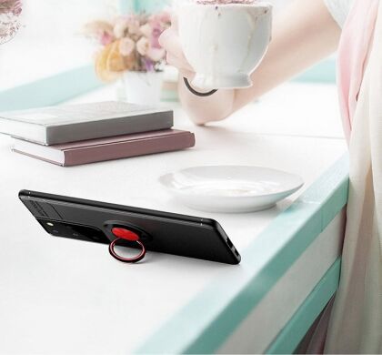 Защитный чехол UniCase Magnetic Ring для Samsung Galaxy S21 Ultra - Black / Red