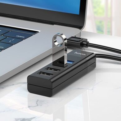 USB HUB Hoco HB25 Easy 4 in 1 (USB to USB3.0+3USB2.0) - Black