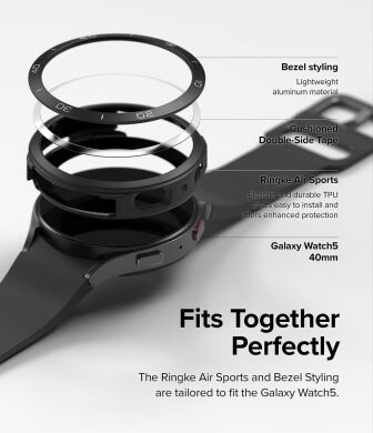 Защитный чехол RINGKE Air Sports + Bezel Styling для Samsung Galaxy Watch 5 (40mm) - Black / Silver