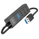 USB HUB Hoco HB25 Easy 4 in 1 (USB to USB3.0+3USB2.0) - Black. Фото 3 из 6