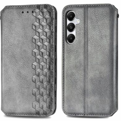 Чехол Deexe Rhombus Wallet для Samsung Galaxy A55 (A556) - Grey