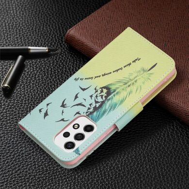 Чехол-книжка Deexe Color Wallet для Samsung Galaxy A53 (A536) - Feather and Birds