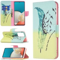 Чехол-книжка Deexe Color Wallet для Samsung Galaxy A53 (A536) - Feather and Birds