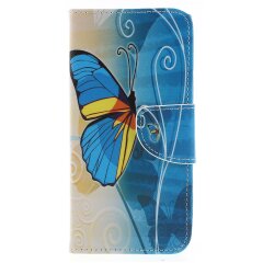 Чехол-книжка Deexe Color Wallet для Samsung Galaxy J6 2018 (J600) - Blue Butterfly