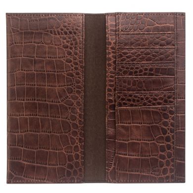 Кожаный чехол-портмоне QIALINO Crocodile Wallet - Black