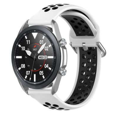 Ремешок Deexe Dual Color для Samsung Galaxy Watch 3 (45mm) - White / Black