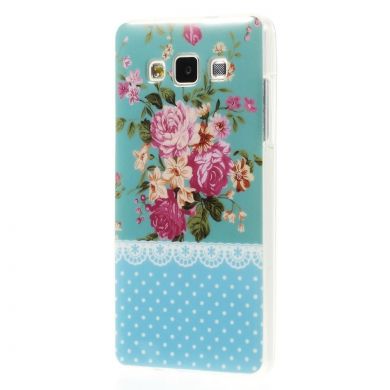 Силиконовая накладка Deexe Pretty Flowers для Samsung Galaxy A3 (A300) - Light Blue