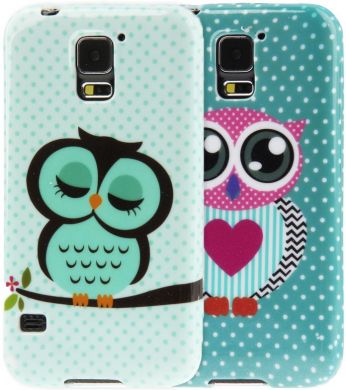 Силиконовая накладка Deexe Owl Series для Samsung Galaxy S5 (G900) - Sleepy Owl