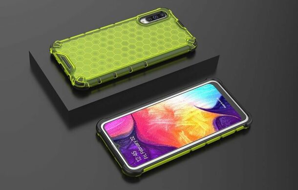 Защитный чехол Deexe Honeycomb Series для Samsung Galaxy A50 (A505) / A30s (A307) / A50s (A507) - Green
