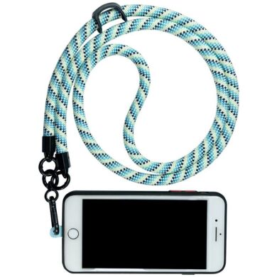 Ремешок для смартфона Deexe Luminous Lanyard - White / Blue