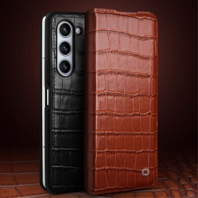 Кожаный чехол QIALINO Croco Case для Samsung Galaxy Fold 5 - Black