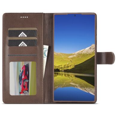 Чохол LC.IMEEKE Wallet Case для Samsung Galaxy S22 Ultra - Dark Brown