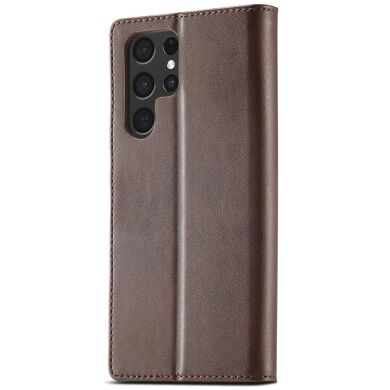 Чехол LC.IMEEKE Wallet Case для Samsung Galaxy S22 Ultra - Dark Brown