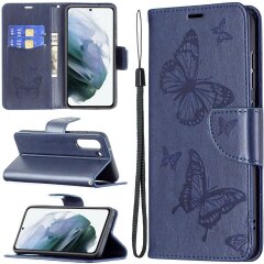 Чохол UniCase Butterfly Pattern для Samsung Galaxy S21 FE (G990) - Dark Blue