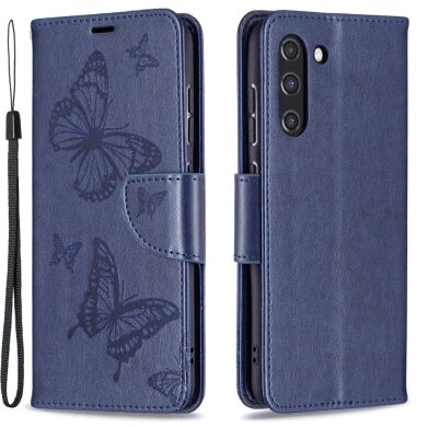Чехол UniCase Butterfly Pattern для Samsung Galaxy S21 FE (G990) - Dark Blue