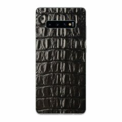 Кожаная наклейка Glueskin для Samsung Galaxy S10 (G973) - Black Alligator