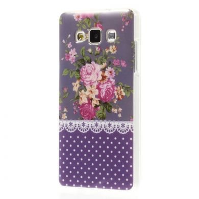 Силиконовая накладка Deexe Pretty Flowers для Samsung Galaxy A3 (A300) - Violet