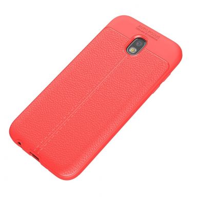 Защитный чехол Deexe Leather Cover для Samsung Galaxy J7 2017 (J730) - Red