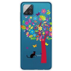 Силіконовий (TPU) чохол Deexe Pretty Glossy для Samsung Galaxy A12 (A125) / A12 Nacho (A127) / M12 (M127) - Cat and Tree