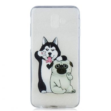 Силиконовый (TPU) чехол Deexe Pretty Glossy для Samsung Galaxy J6+ (J610) - Adorable Dogs