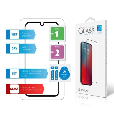 Защитное стекло ACCLAB Full Glue для Samsung Galaxy A70 (A705) - Black