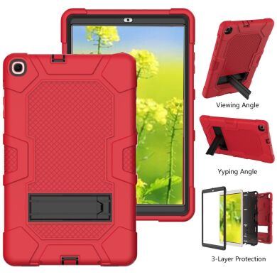Защитный чехол Deexe Color Kickstand для Samsung Galaxy Tab A 10.1 (2019) - Black / Rose Red