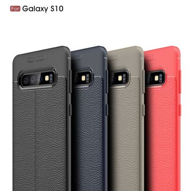 Защитный чехол Deexe Leather Cover для Samsung Galaxy S10 - Black