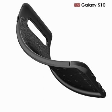 Защитный чехол Deexe Leather Cover для Samsung Galaxy S10 - Black