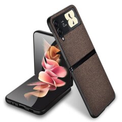Защитный чехол UniCase Cloth Texture (FF) для Samsung Galaxy Flip 3 - Brown