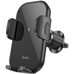 Автомобильный держатель с функцией беспроводной зарядки Hoco HW4 - Black
