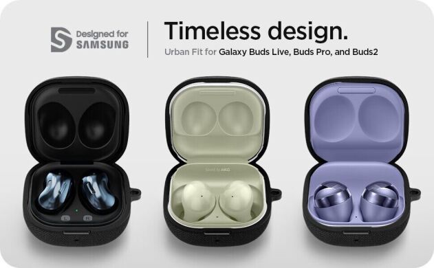 Защитный чехол Spigen (SGP) Urban Fit (FH) для Samsung Galaxy Buds Live / Buds Pro / Buds 2 / Buds 2 Pro / Buds FE - Black