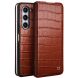 Кожаный чехол QIALINO Croco Case для Samsung Galaxy Fold 5 - Brown. Фото 1 из 6
