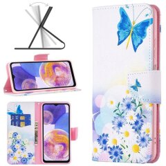 Чехол-книжка Deexe Color Wallet для Samsung Galaxy M33 (M336) - Butterfly and Flowers