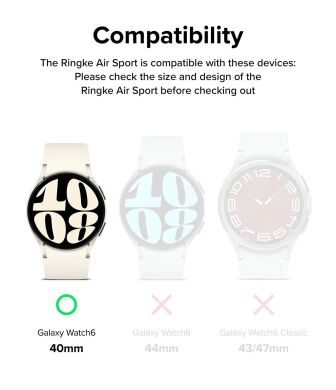Защитный чехол RINGKE Air Sports для Samsung Galaxy Watch 6 (40mm) - Black