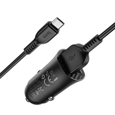 Автомобильное зарядное устройство Hoco Z39 QC3.0 (18W, 2USB) + кабель MicroUSB - Black