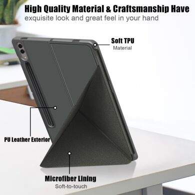 Чехол Deexe Origami Case для Samsung Galaxy Tab S9 Plus (X810/816) - Blackish Green
