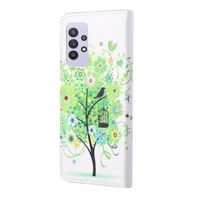 Чехол-книжка Deexe Color Wallet для Samsung Galaxy A32 (А325) - Green Tree