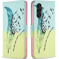 Чехол-книжка Deexe Color Wallet для Samsung Galaxy A55 (A556) - Butterfly and Flowers