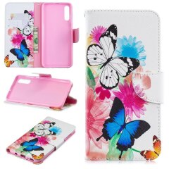 Чехол-книжка Deexe Color Wallet для Samsung Galaxy A70 (A705) - Butterflies and Flowers