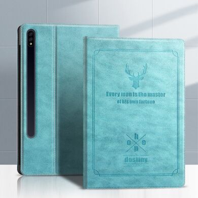 Чехол-книжка UniCase Deer Pattern для Samsung Galaxy Tab S7 Plus (T970/975) / S8 Plus (T800/806) - Blue